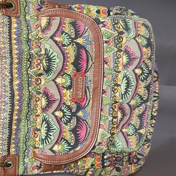 Sakroots Womens Crossbody Bag Purse Zips Pockets Fabric 10x13" GUC READ - Picture 2 of 14